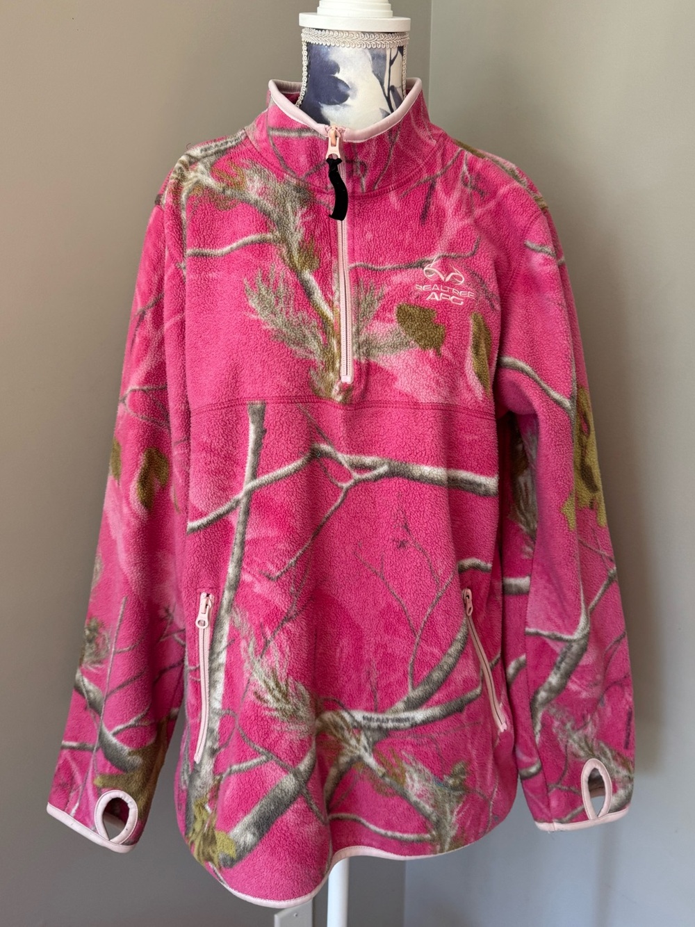 Realtree Pink Camo Half-Zip Fleece Pullover